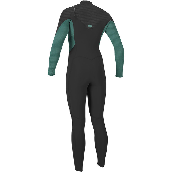 2024 O'Neill Mujer Hyperfreak 4/3+mm Chest Zip Neopreno 5349 - Raven / Bristol